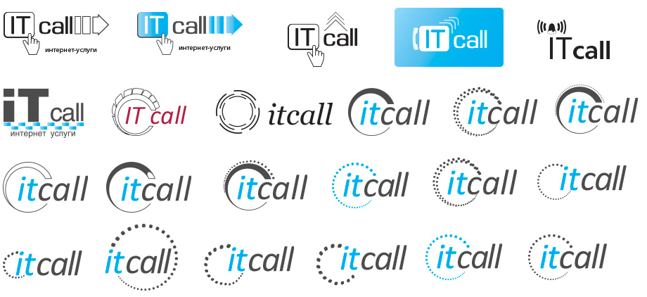 Процесс эволюции логотипа ITcall