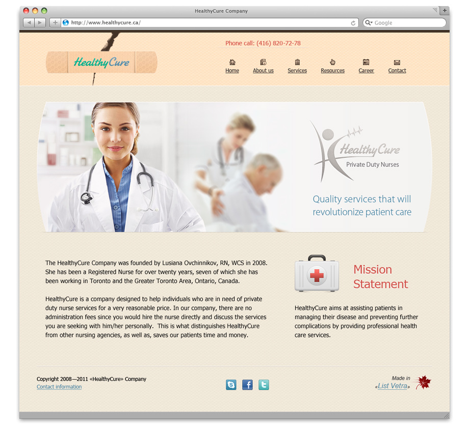 Медицинский сайт «HealthyCure»